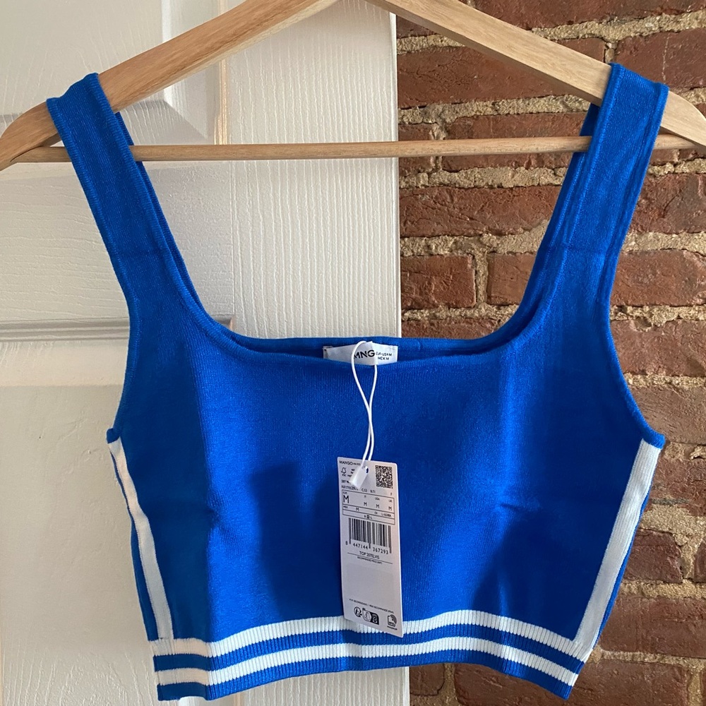 Mango Striped Knitted Crop Top - New With Tags